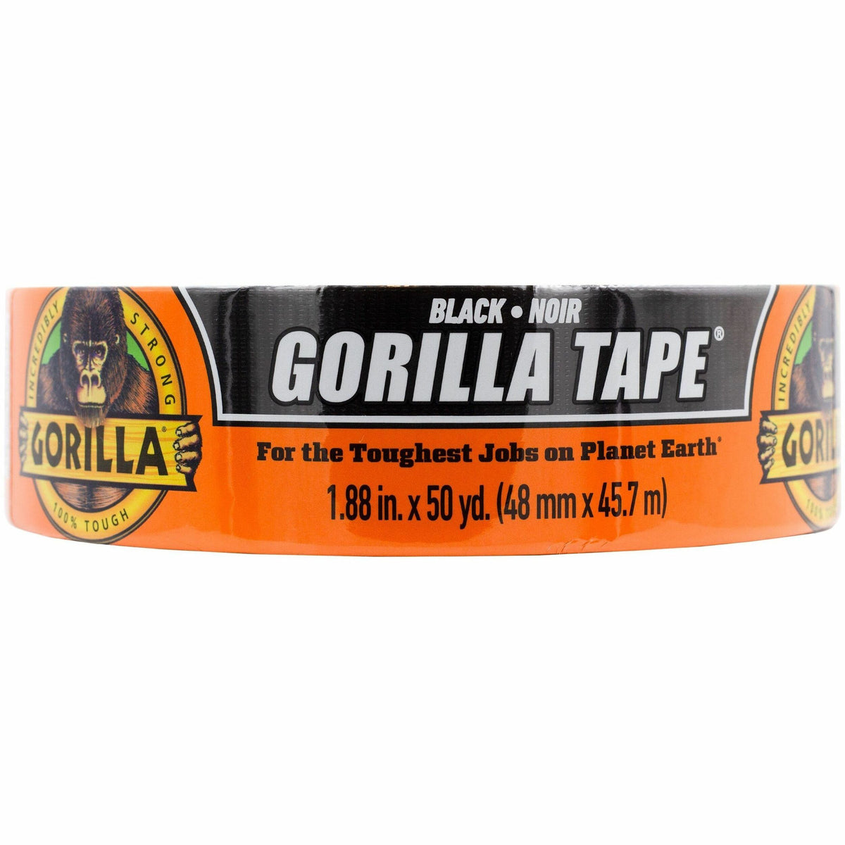 Gorilla Black Tape - 50 yd Length x 1.88" Width - 1 Roll - Black