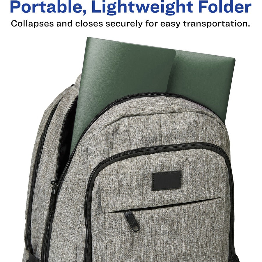 Avery Slide & View Letter Organizer Folder - 8 1/2" x 11" - 40 Sheet Capacity - 6 Pocket(s) - Plastic, Poly, Polypropylene - Sage - 1 Each