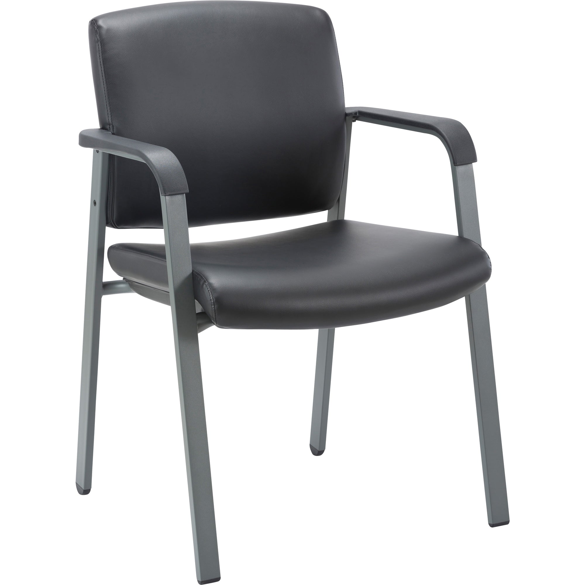 lorell-healthcare-upholstery-guest-chair-steel-frame-square-base-black-vinyl-armrest-1-each_llr30950 - 1