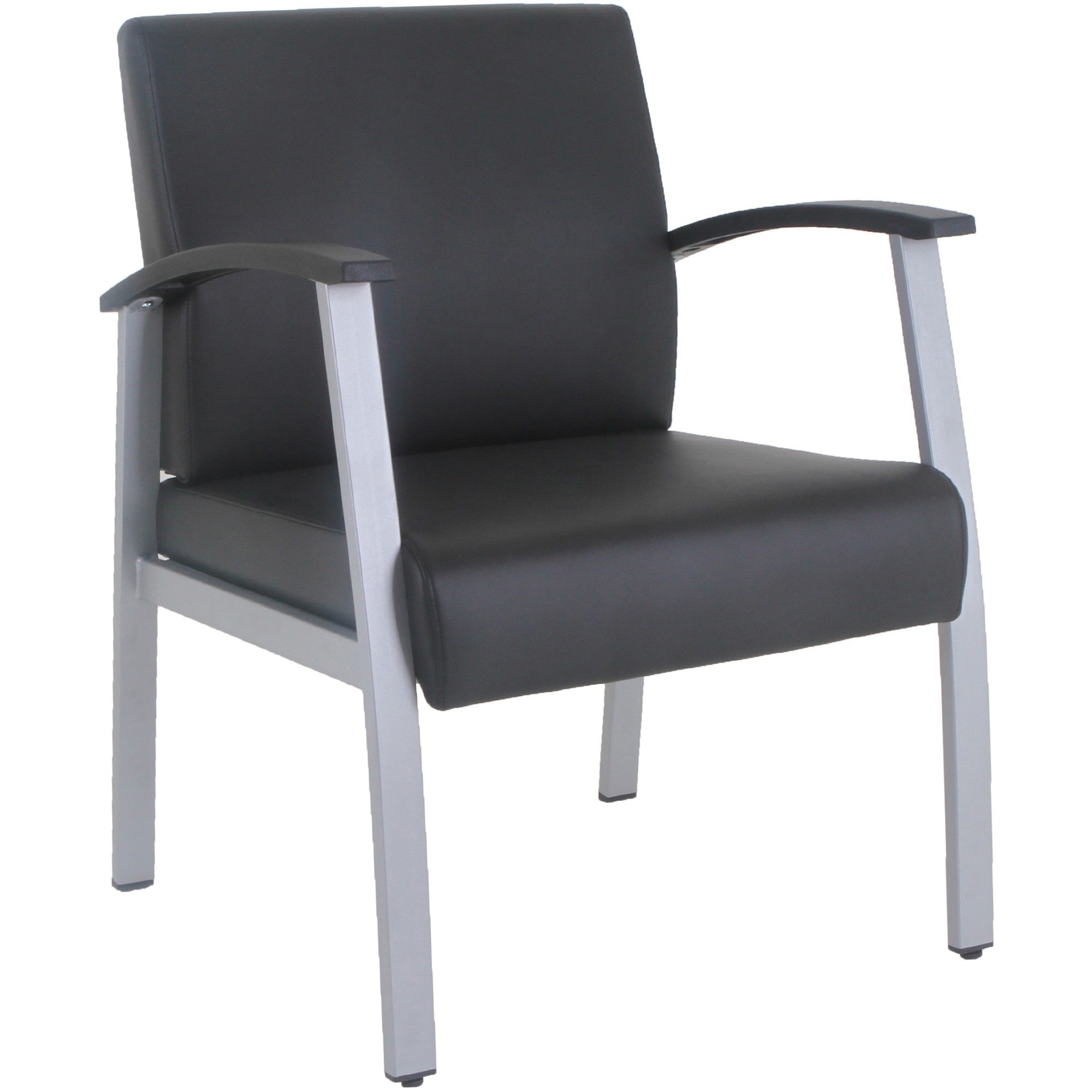 lorell-mid-back-healthcare-guest-chair-vinyl-seat-vinyl-back-powder-coated-silver-steel-frame-mid-back-four-legged-base-black-armrest-1-each_llr67012 - 1