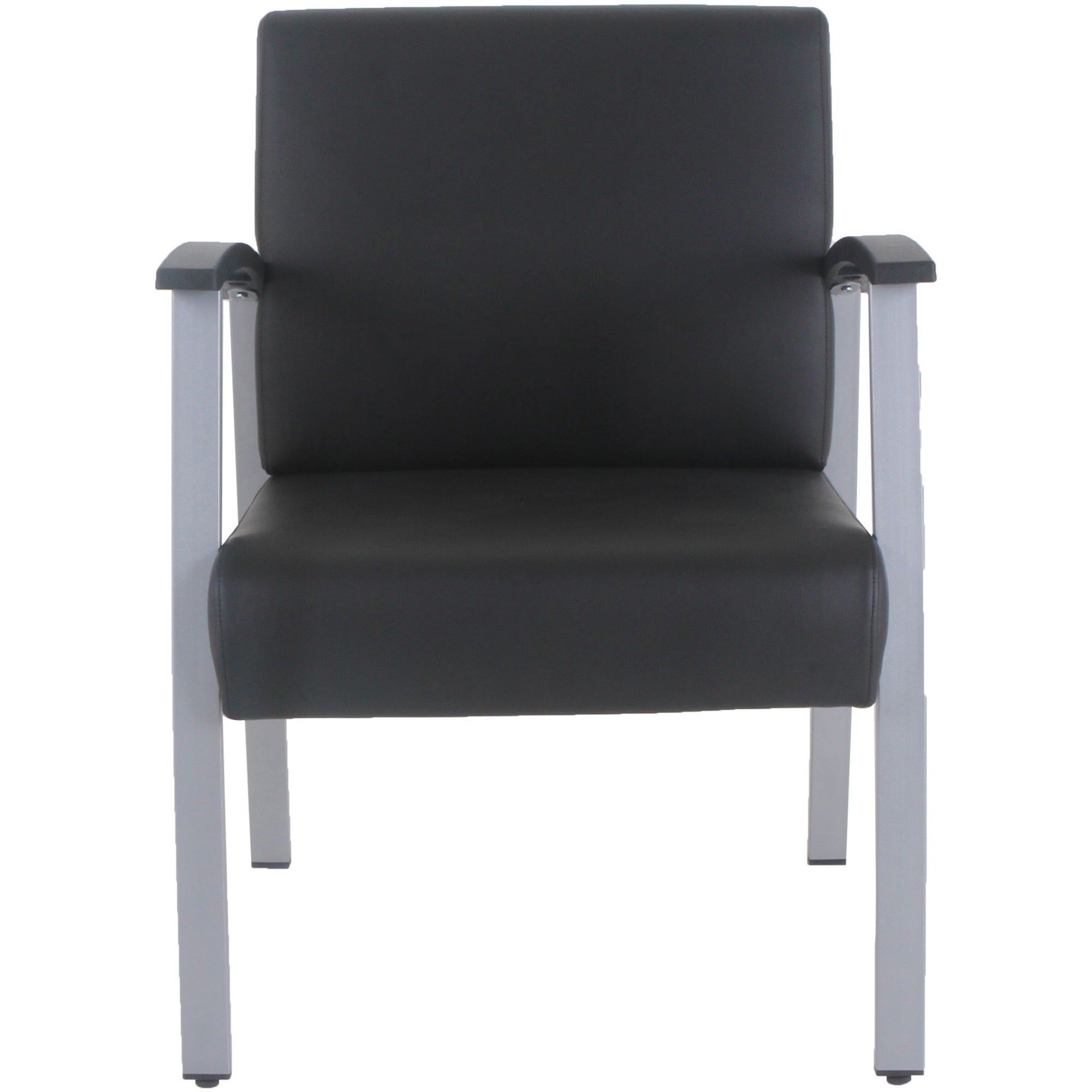 lorell-mid-back-healthcare-guest-chair-vinyl-seat-vinyl-back-powder-coated-silver-steel-frame-mid-back-four-legged-base-black-armrest-1-each_llr67012 - 2