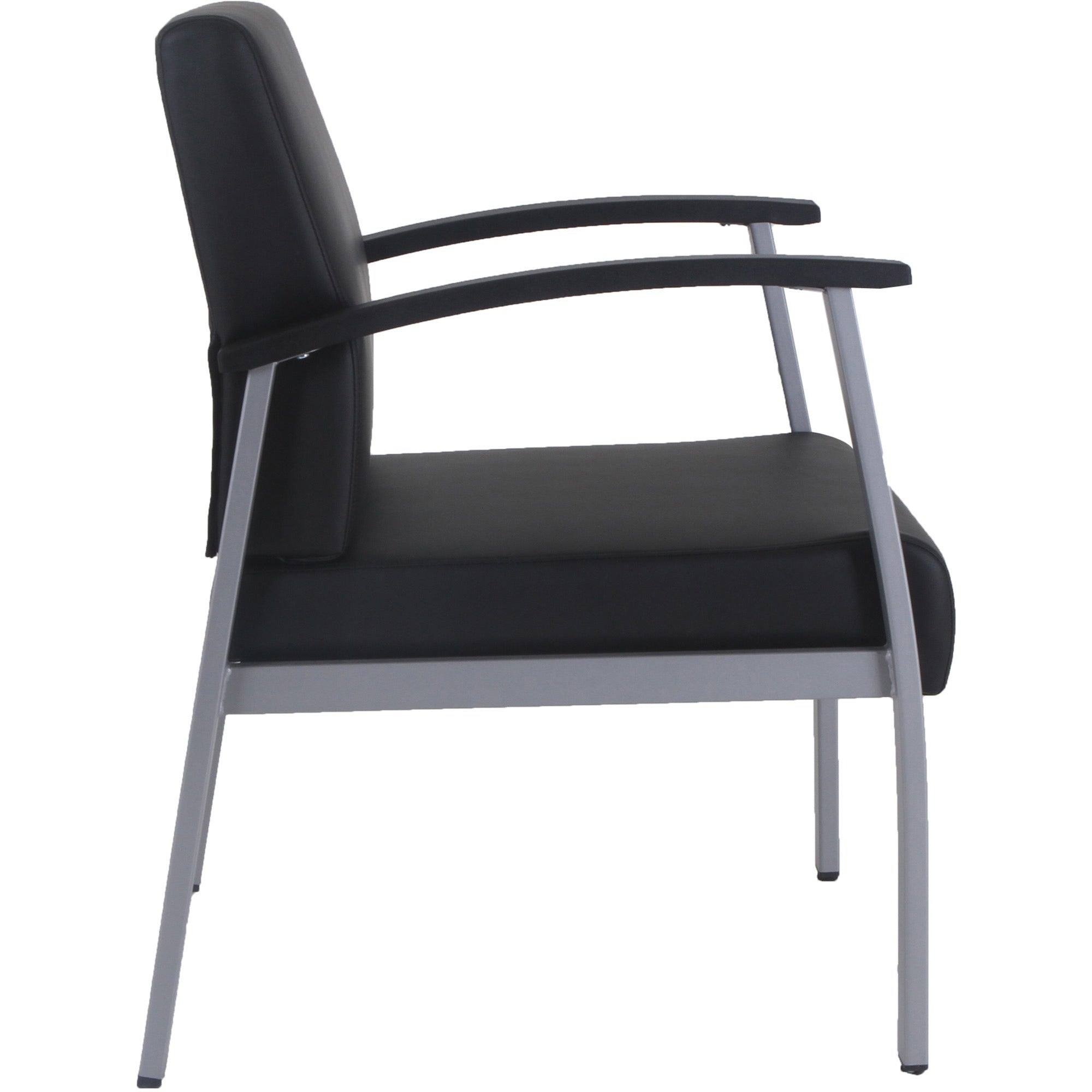 lorell-mid-back-healthcare-guest-chair-vinyl-seat-vinyl-back-powder-coated-silver-steel-frame-mid-back-four-legged-base-black-armrest-1-each_llr67012 - 5