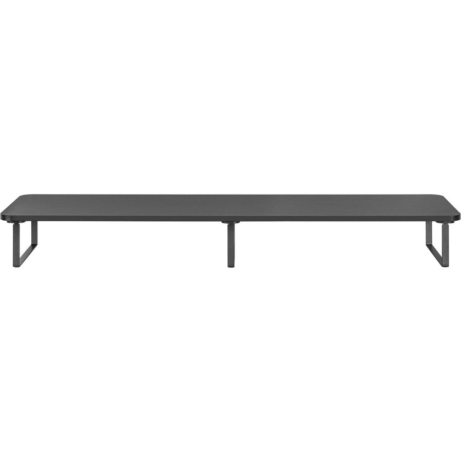 Lorell Quick-Install Monitor Laptop Riser - 4.8" Height x 39.4" Width x 10.2" Depth - Powder Coated - Steel, Particleboard, Silicone - Black
