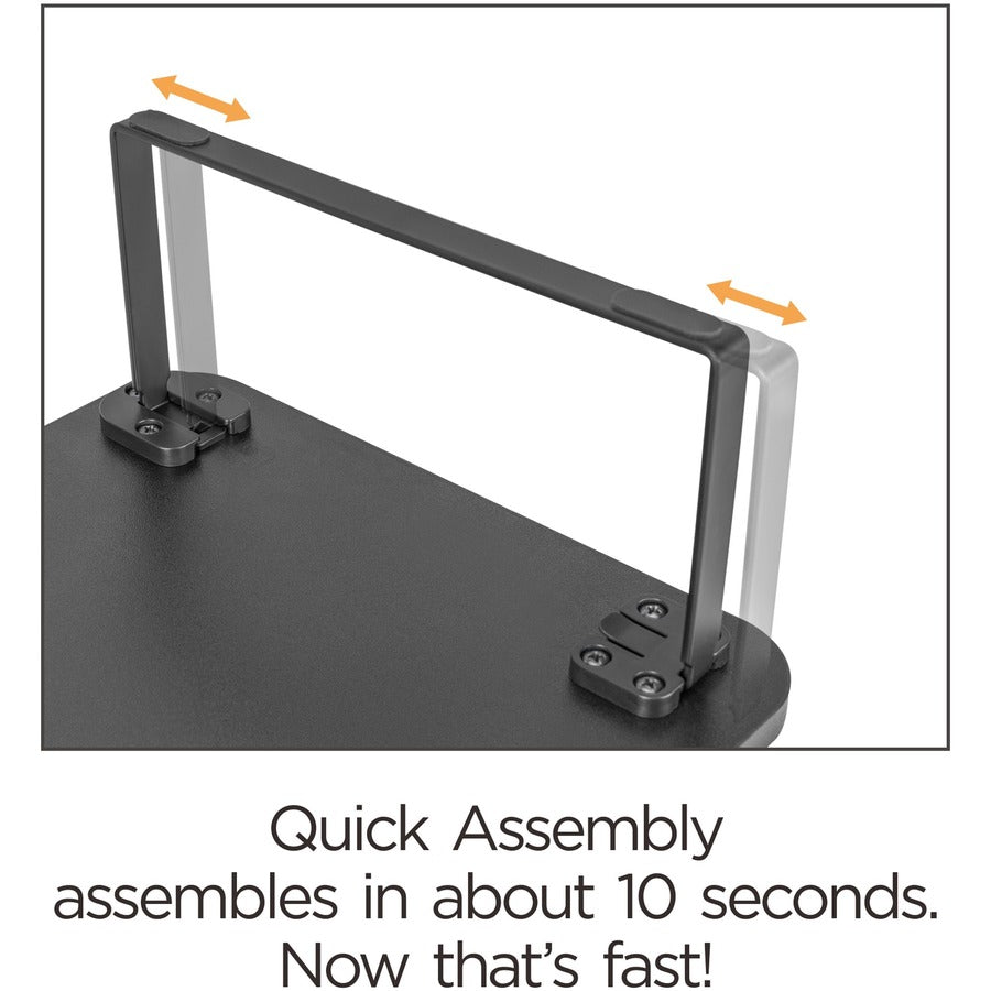 Lorell Quick-Install Monitor Laptop Riser - 4.8" Height x 39.4" Width x 10.2" Depth - Powder Coated - Steel, Particleboard, Silicone - Black