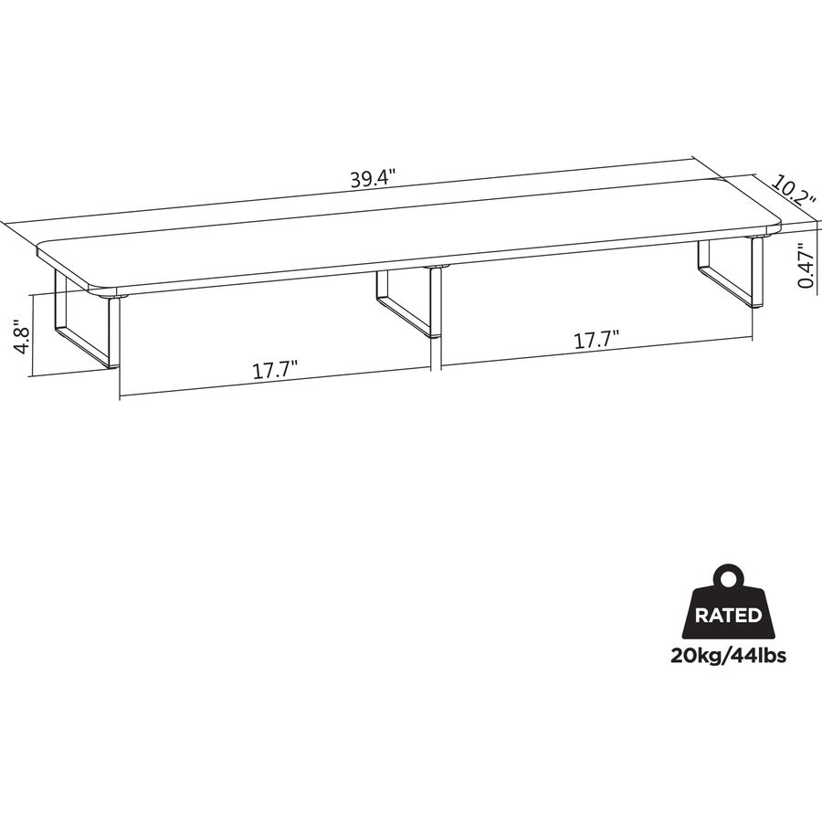 lorell-quick-install-monitor-laptop-riser-48-height-x-394-width-x-102-depth-powder-coated-steel-particleboard-silicone-black_llr99556 - 5