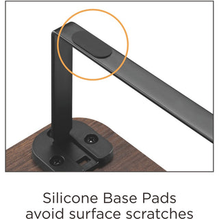 Lorell Quick-Install Monitor Laptop Riser - 4.8" Height x 39.4" Width x 10.2" Depth - Powder Coated - Steel, Particleboard, Silicone - Teak