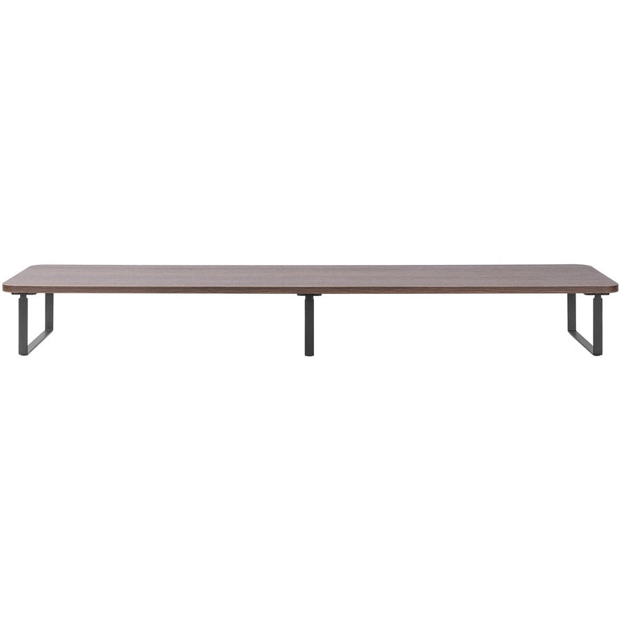 Lorell Quick-Install Monitor Laptop Riser - 4.8" Height x 39.4" Width x 10.2" Depth - Powder Coated - Steel, Particleboard, Silicone - Teak