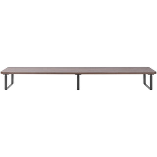 Lorell Quick-Install Monitor Laptop Riser - 4.8" Height x 39.4" Width x 10.2" Depth - Powder Coated - Steel, Particleboard, Silicone - Teak