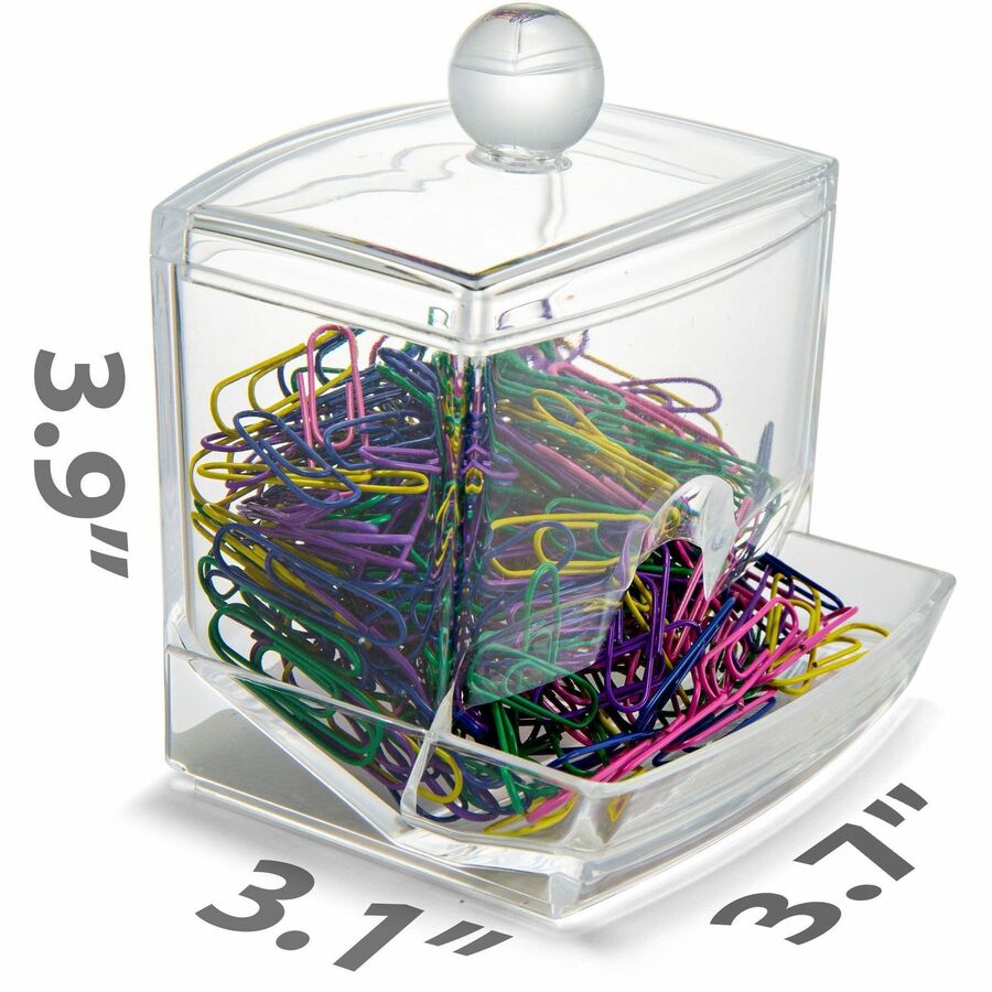 Officemate Paper Clip Dispenser - 1 Each - Clear - PVC-free