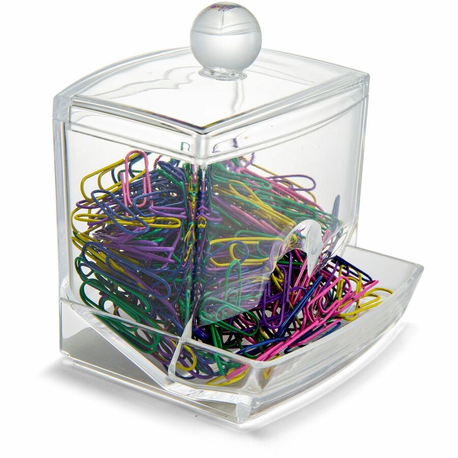 Officemate Paper Clip Dispenser - 1 Each - Clear - PVC-free