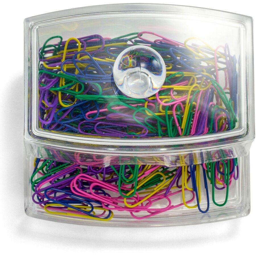 Officemate Paper Clip Dispenser - 1 Each - Clear - PVC-free