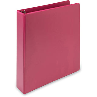 Earth's Choice Plant-Based Economy Round Ring View Binders, 3 Rings, 1.5" Capacity, 11 x 8.5, Pink, 2/Pack