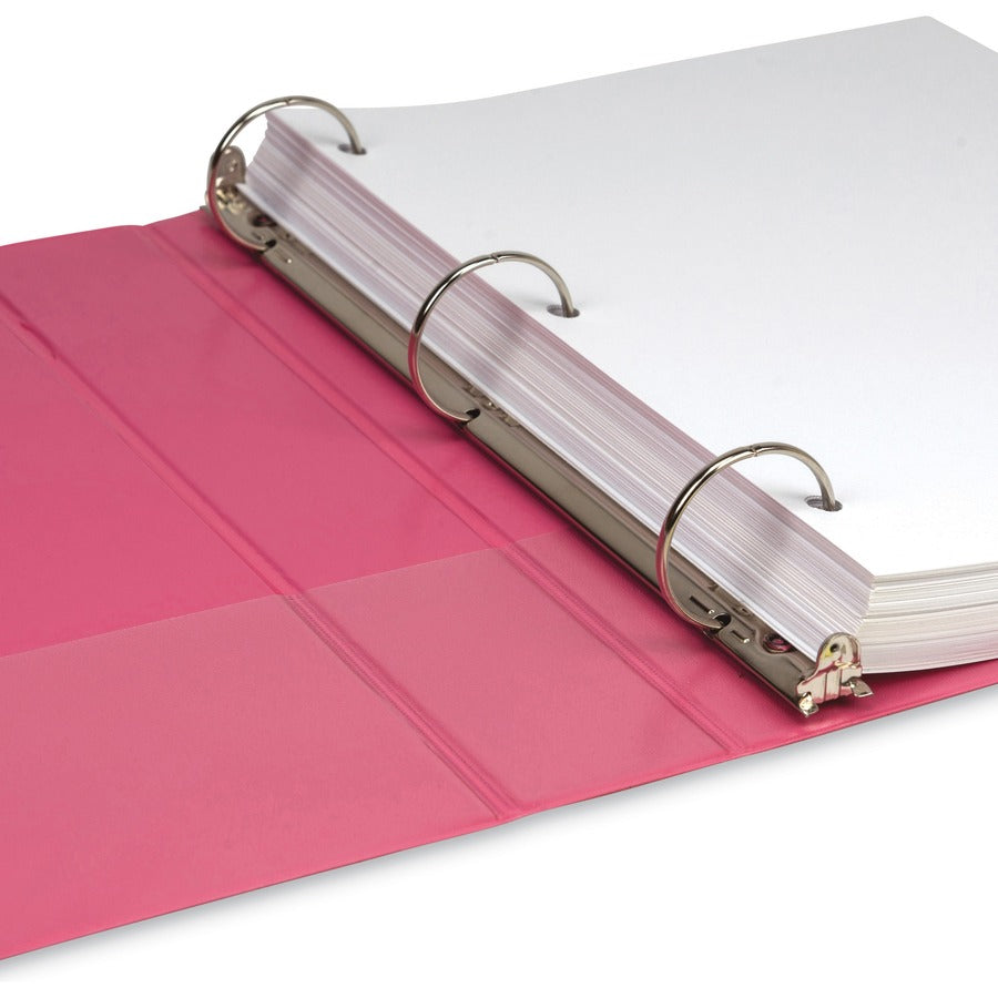 Earth's Choice Plant-Based Economy Round Ring View Binders, 3 Rings, 1.5" Capacity, 11 x 8.5, Pink, 2/Pack