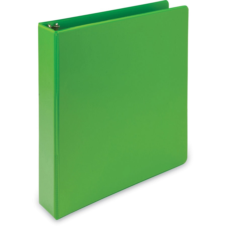 Earth's Choice Plant-Based Economy Round Ring View Binders, 3 Rings, 1.5" Capacity, 11 x 8.5, Lime, 2/Pack