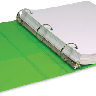Earth's Choice Plant-Based Economy Round Ring View Binders, 3 Rings, 1.5" Capacity, 11 x 8.5, Lime, 2/Pack