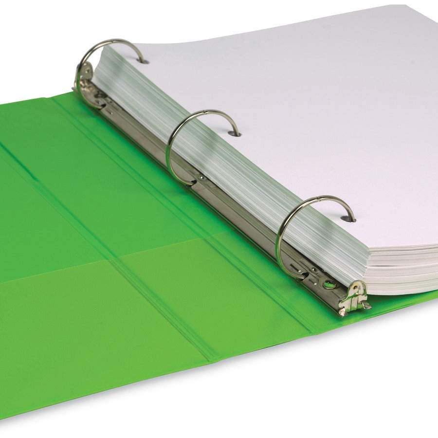 Earth's Choice Plant-Based Economy Round Ring View Binders, 3 Rings, 1.5" Capacity, 11 x 8.5, Lime, 2/Pack