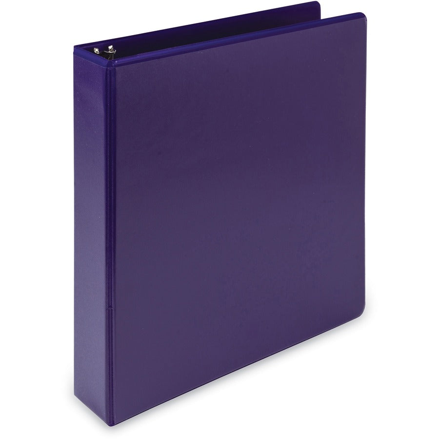 Earth's Choice Plant-Based Economy Round Ring View Binders, 3 Rings, 1.5" Capacity, 11 x 8.5, Purple, 2/Pack