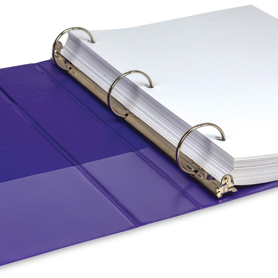 Earth's Choice Plant-Based Economy Round Ring View Binders, 3 Rings, 1.5" Capacity, 11 x 8.5, Purple, 2/Pack