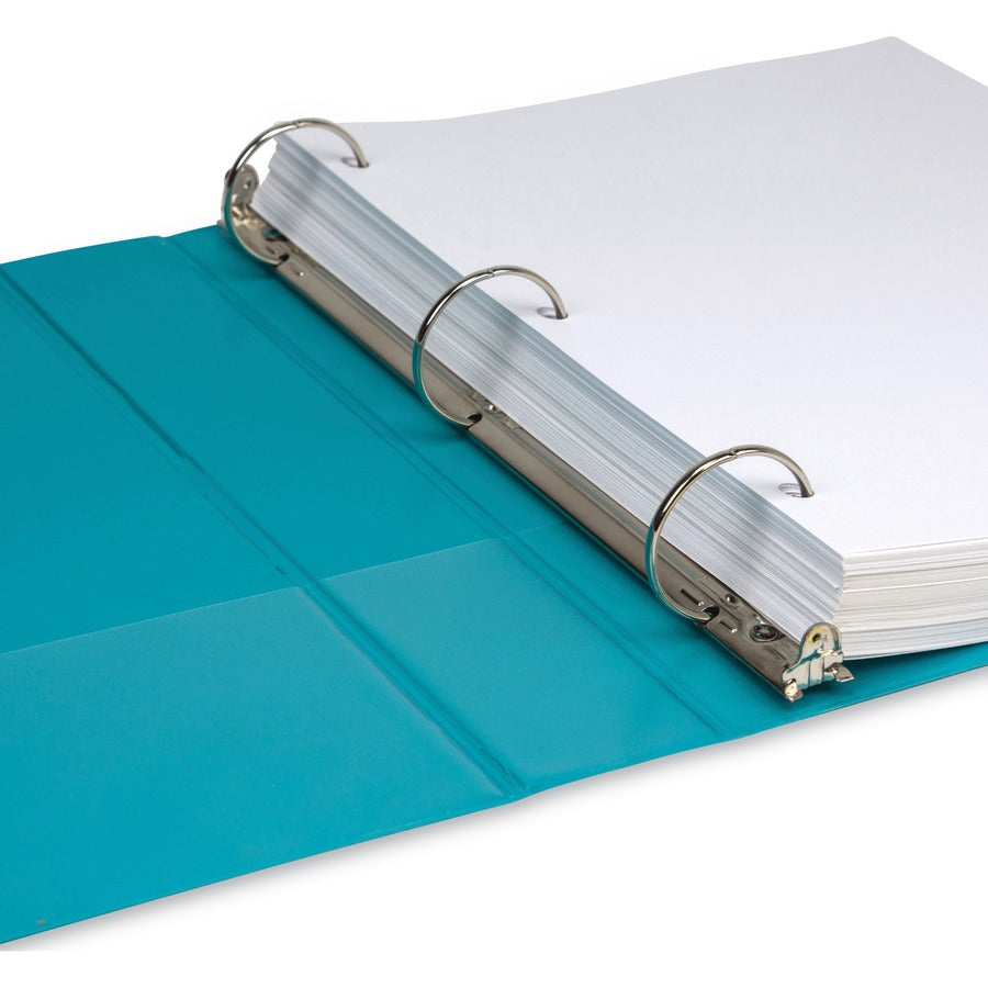 Earth's Choice Plant-Based Economy Round Ring View Binders, 3 Rings, 1.5" Capacity, 11 x 8.5, Teal, 2/Pack