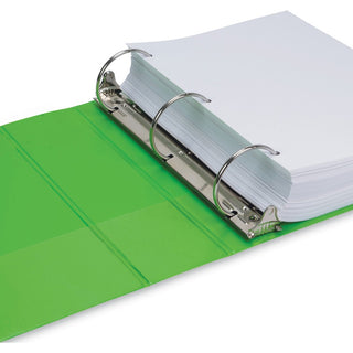 Earth's Choice Plant-Based Economy Round Ring View Binders, 3 Rings, 3" Capacity, 11 x 8.5, Lime, 2/Pack