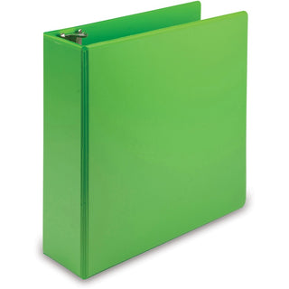 Earth's Choice Plant-Based Economy Round Ring View Binders, 3 Rings, 3" Capacity, 11 x 8.5, Lime, 2/Pack