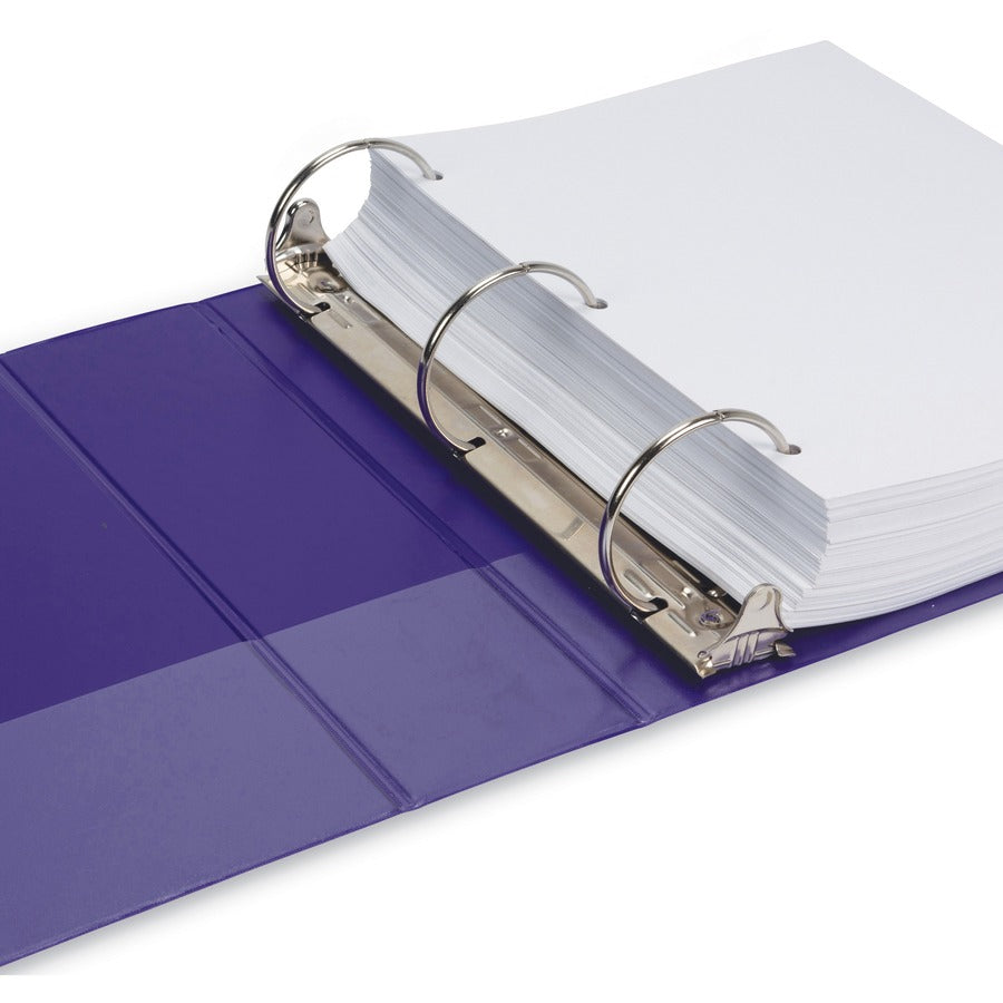 Earth's Choice Plant-Based Economy Round Ring View Binders, 3 Rings, 3" Capacity, 11 x 8.5, Purple, 2/Pack