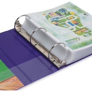 Earth's Choice Plant-Based Economy Round Ring View Binders, 3 Rings, 3" Capacity, 11 x 8.5, Purple, 2/Pack