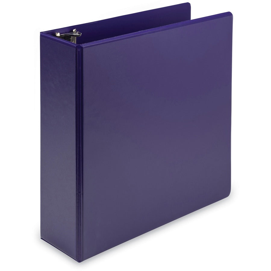 Earth's Choice Plant-Based Economy Round Ring View Binders, 3 Rings, 3" Capacity, 11 x 8.5, Purple, 2/Pack