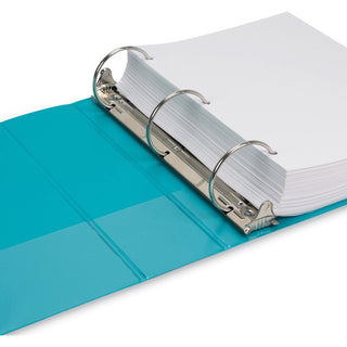 Earth's Choice Plant-Based Economy Round Ring View Binders, 3 Rings, 3" Capacity, 11 x 8.5, Teal, 2/Pack