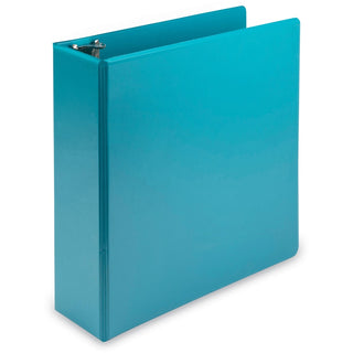 Earth's Choice Plant-Based Economy Round Ring View Binders, 3 Rings, 3" Capacity, 11 x 8.5, Teal, 2/Pack