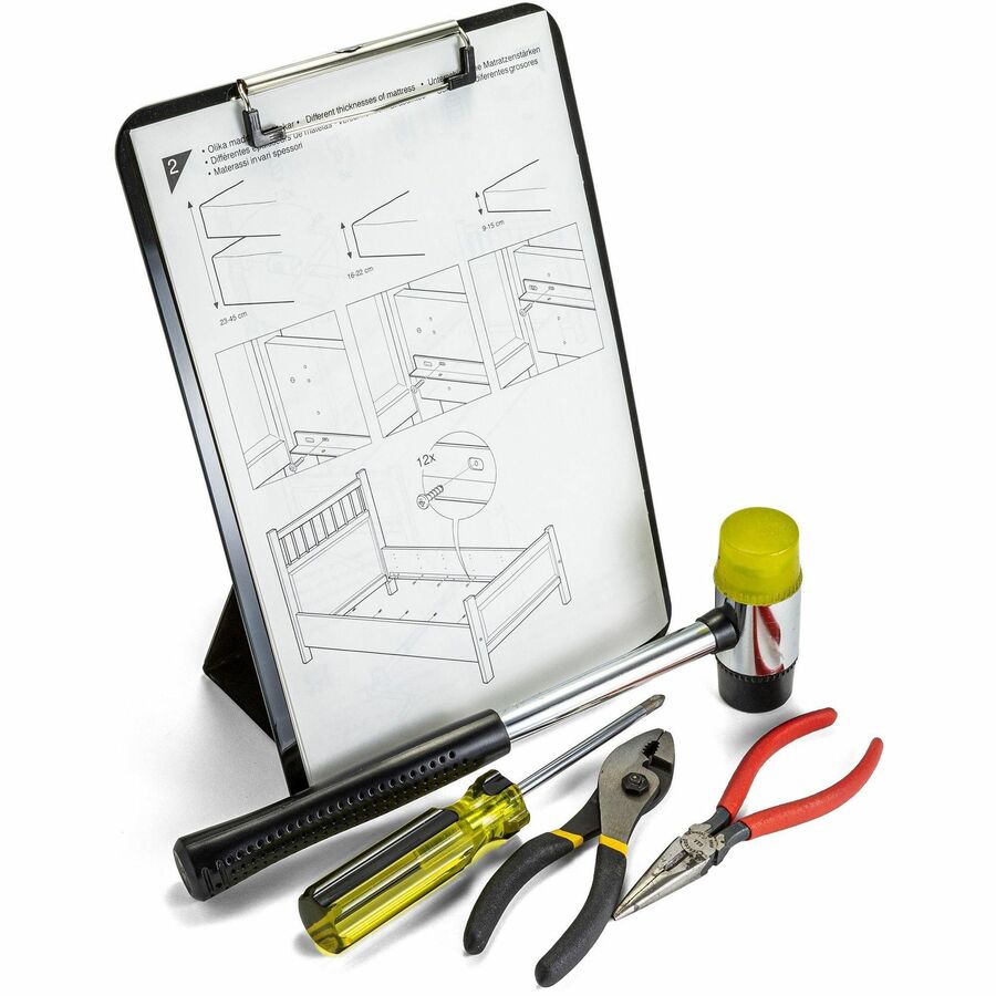 Officemate Easel Clipboard - Storage for Paper - Heavy Duty - Black - 1 Each