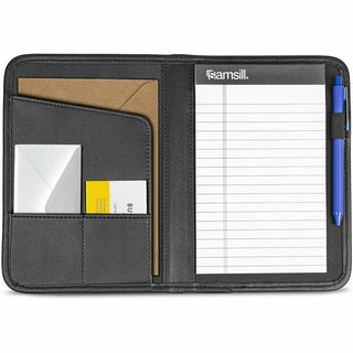 Professional Padfolio, 3/4w x 9 1/4h, Open Style, Black