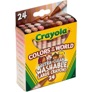 Crayola Ultra-Clean Washabe Large Crayons - Assorted, Almond, Rose, Gold - 24 / Pack