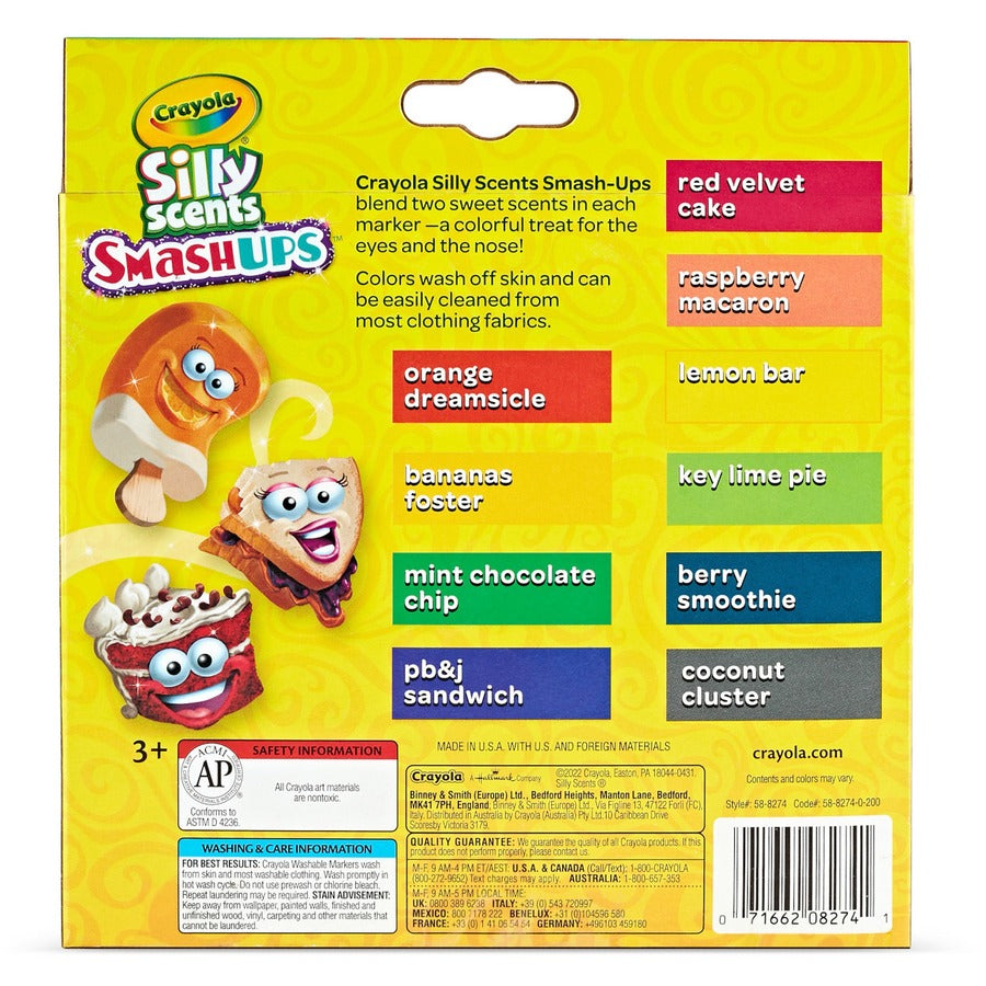 Crayola Silly Scents Slim Scented Washable Markers - Broad Marker Point - 1 Pack