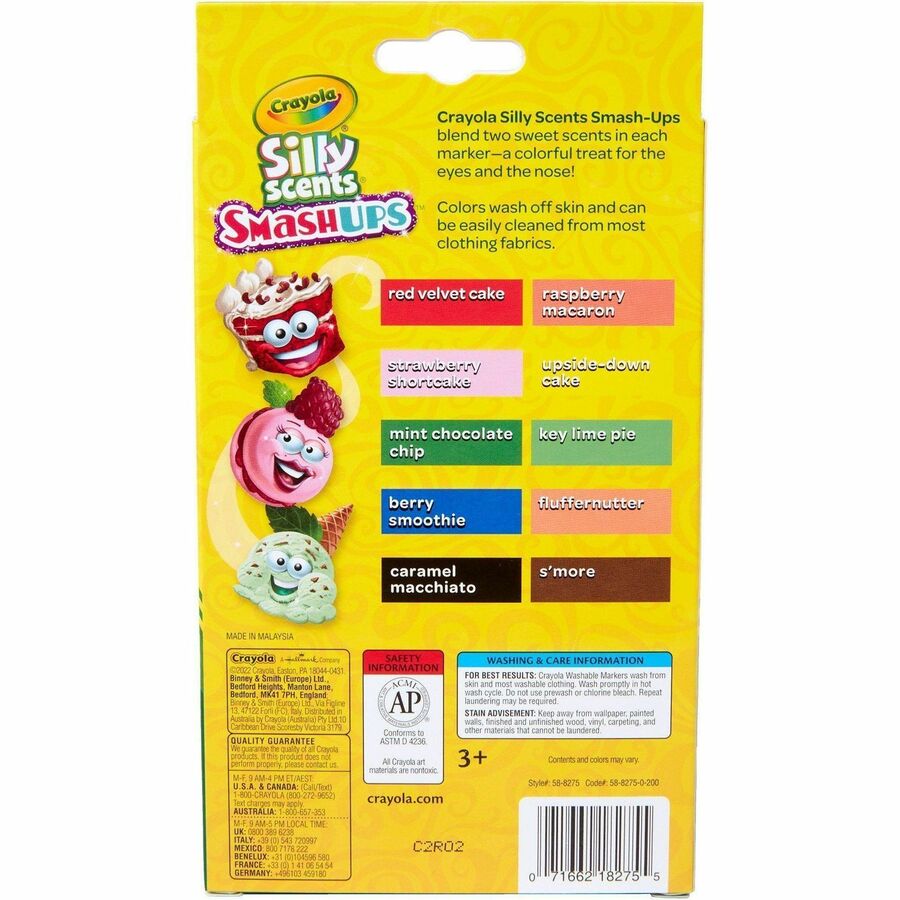 Crayola Silly Scents Slim Scented Washable Markers - Broad Marker Point - 1 Pack