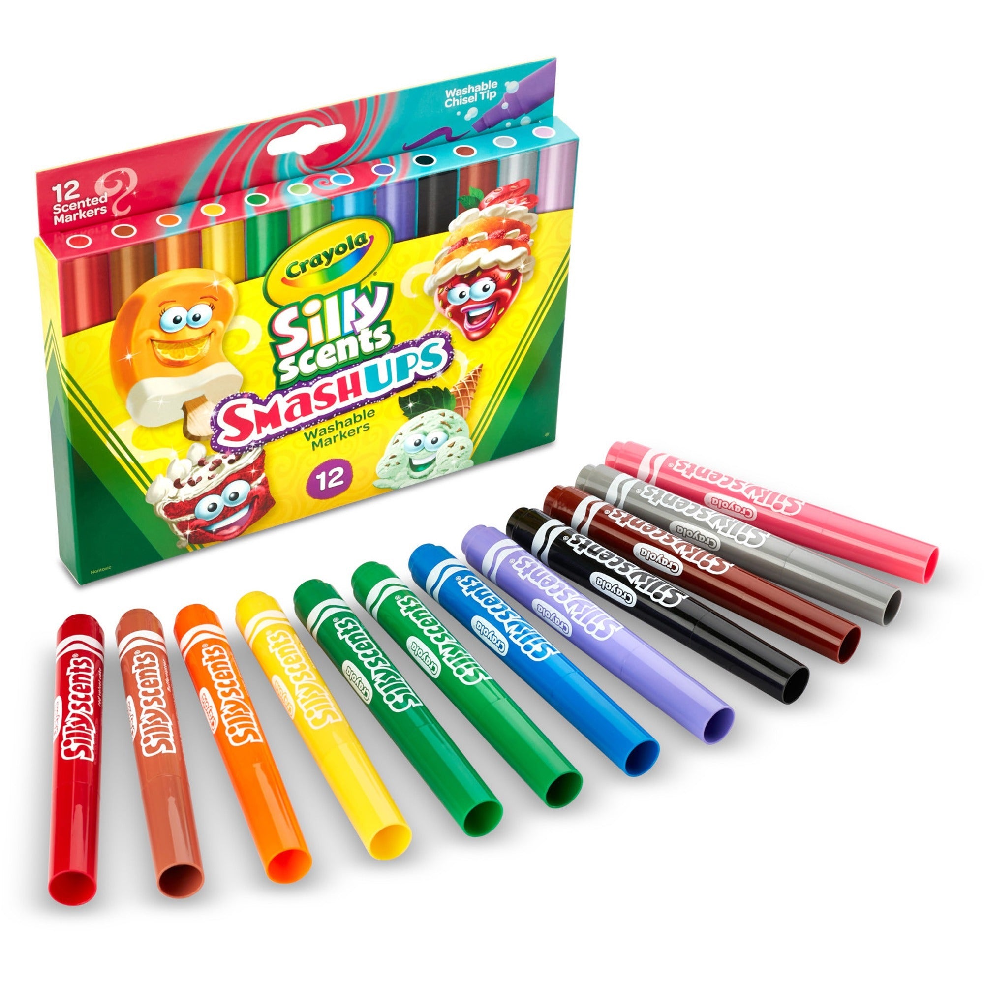 crayola-silly-scents-slim-scented-washable-markers-assorted-1-pack_cyo588279 - 1