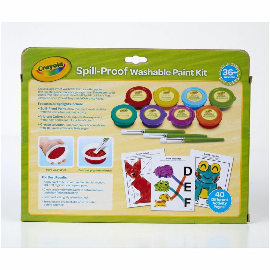 Crayola Spill Proof Washable Paint Set - Art, Craft, Fun and Learning - Recommended For 3 Year - 1 Kit