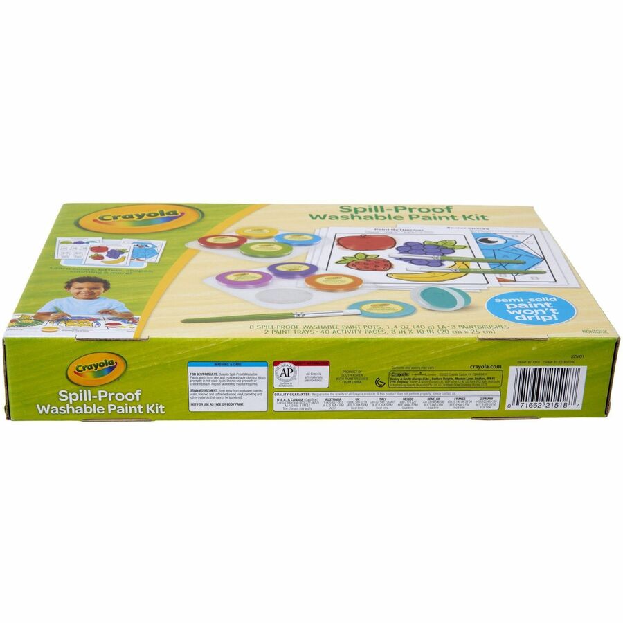 Crayola Spill Proof Washable Paint Set - Art, Craft, Fun and Learning - Recommended For 3 Year - 1 Kit