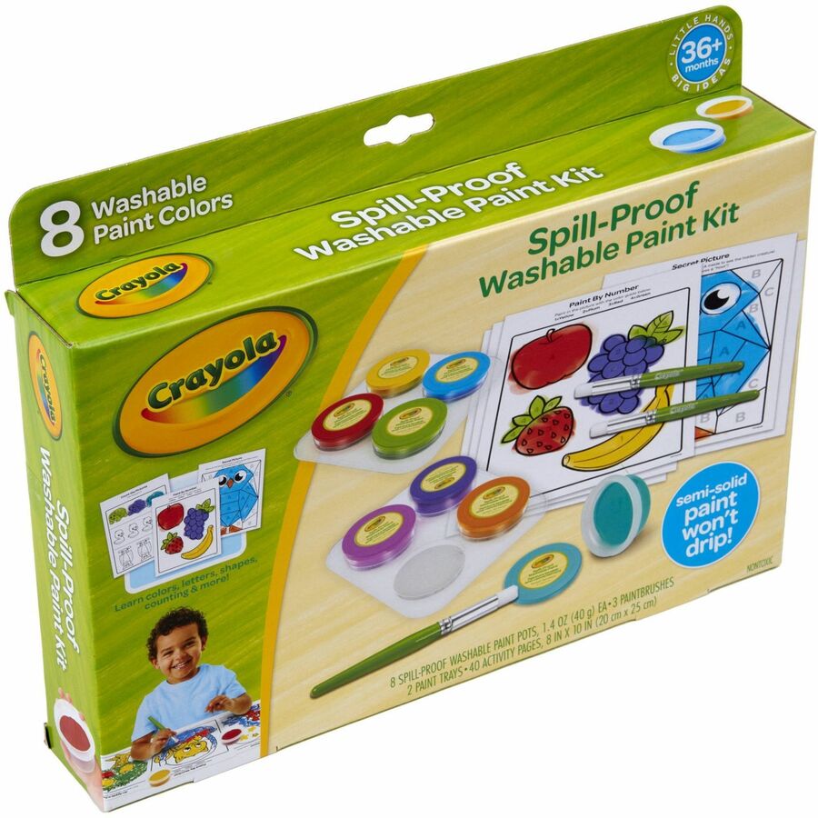 Crayola Spill Proof Washable Paint Set - Art, Craft, Fun and Learning - Recommended For 3 Year - 1 Kit
