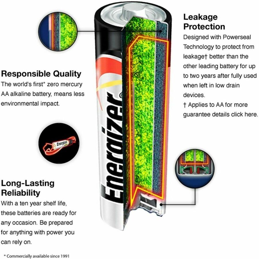 Energizer Max AA Alkaline Battery 4-Packs - For Multipurpose, Digital Camera, Toy - AA - 36 / Carton
