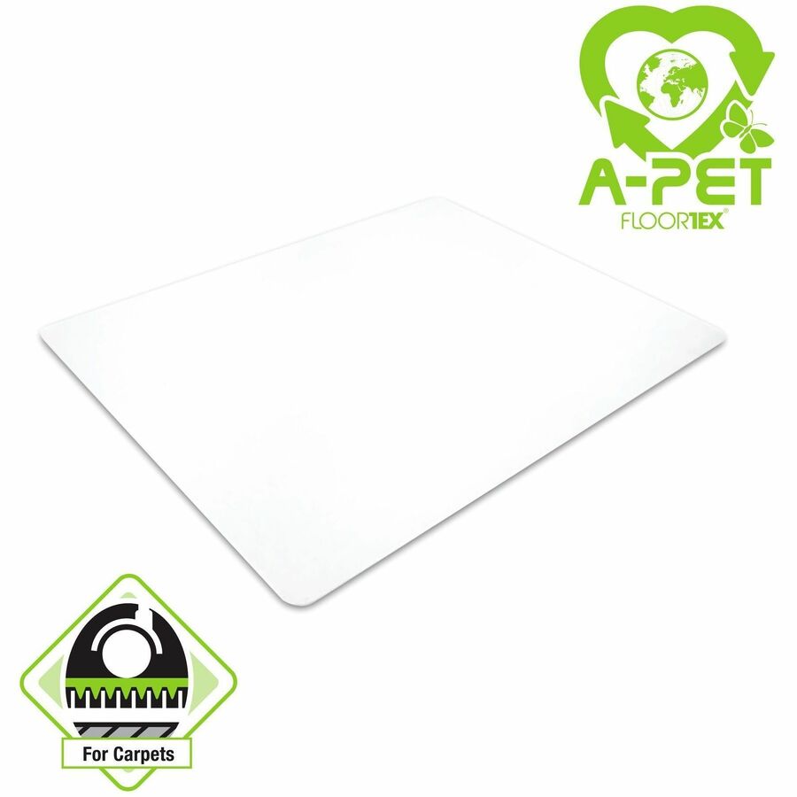 Advantagemat Plus APET Rectangular for Low/Standard Pile Carpets - 29" x 47" - 47" Length x 29" Width x 0.087" Depth x 0.087" Thickness - Rectangular - Amorphous Polyethylene Terephthalate (APET) - Clear - 1Each - TAA Compliant