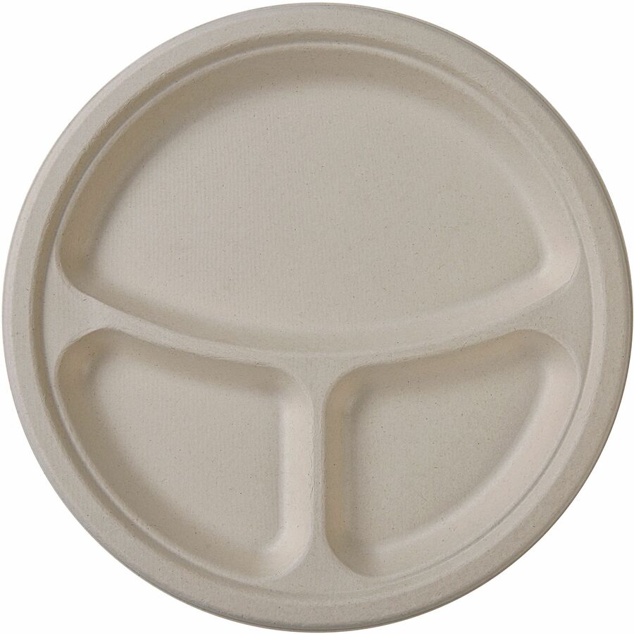 genuine-joe-10-3-compartment-compostable-plates-breakroom-office-disposable-white-natural-sugarcane-body-50-pack_gjo10231 - 3