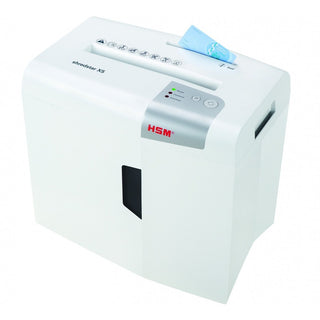 HSM shredstar X8 - 3/16" x 1 1/8" + Sep. CD Cutting Unit - Particle Cut - 8 Per Pass - for shredding CD, DVD, Paper, Staples, Paper Clip, Credit Card - 0.188" x 1.125" Shred Size - P-4/O-1/T-2/E-2/F-1 - 8.66" Throat - 4.80 gal Wastebin Capacity - Whi