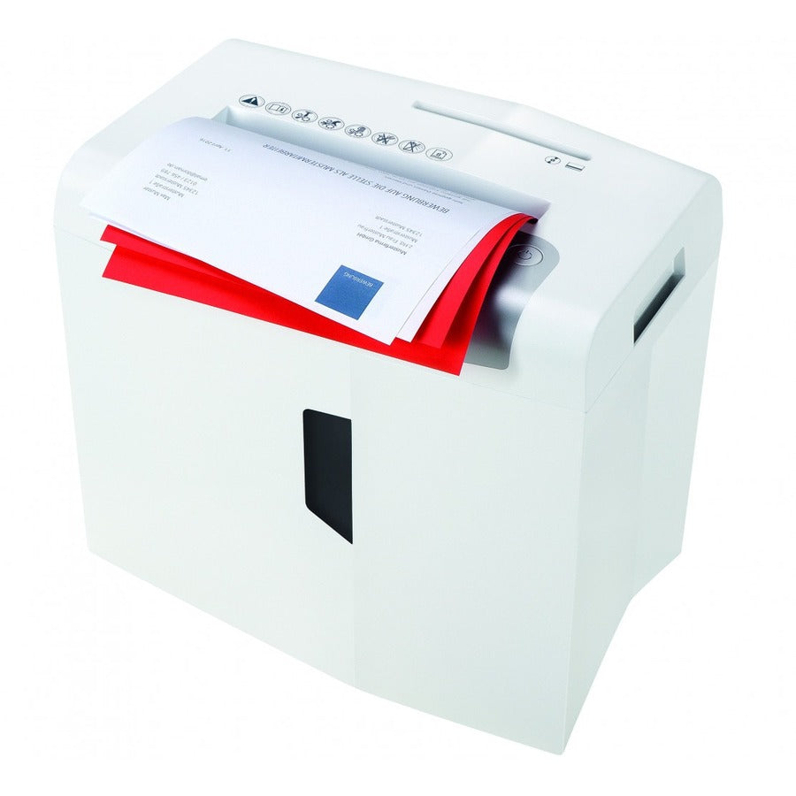 HSM shredstar X8 - 3/16" x 1 1/8" + Sep. CD Cutting Unit - Particle Cut - 8 Per Pass - for shredding CD, DVD, Paper, Staples, Paper Clip, Credit Card - 0.188" x 1.125" Shred Size - P-4/O-1/T-2/E-2/F-1 - 8.66" Throat - 4.80 gal Wastebin Capacity - Whi