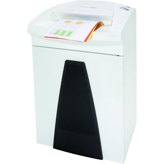 HSM SECURIO B26 - 3/16" x 1 1/8" - Continuous Shredder - Particle Cut - 16 Per Pass - for shredding Paper, Paper Clip, Staples, CD, DVD, Credit Card - 0.188" x 1.125" Shred Size - P-4/O-3/T-4/E-3/F-1 - 12.20" Throat - 14.50 gal Wastebin Capacity - Wh