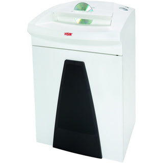 HSM SECURIO B26 - 3/16" x 1 1/8" - Continuous Shredder - Particle Cut - 16 Per Pass - for shredding Paper, Paper Clip, Staples, CD, DVD, Credit Card - 0.188" x 1.125" Shred Size - P-4/O-3/T-4/E-3/F-1 - 12.20" Throat - 14.50 gal Wastebin Capacity - Wh