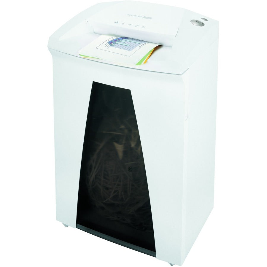 HSM SECURIO B32 - 1/16" x 5/8" - Continuous Shredder - Particle Cut - 11 Per Pass - for shredding Credit Card, Paper, Paper Clip, Staples - 0.063" x 0.625" Shred Size - P-5/T-5/E-4/F-2 - 12.20" Throat - 21.70 gal Wastebin Capacity - White