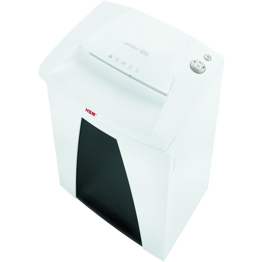 HSM SECURIO B32 - 1/16" x 5/8" - Continuous Shredder - Particle Cut - 11 Per Pass - for shredding Credit Card, Paper, Paper Clip, Staples - 0.063" x 0.625" Shred Size - P-5/T-5/E-4/F-2 - 12.20" Throat - 21.70 gal Wastebin Capacity - White