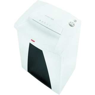 HSM SECURIO B32 - 1/16" x 5/8" - Continuous Shredder - Particle Cut - 11 Per Pass - for shredding Credit Card, Paper, Paper Clip, Staples - 0.063" x 0.625" Shred Size - P-5/T-5/E-4/F-2 - 12.20" Throat - 21.70 gal Wastebin Capacity - White