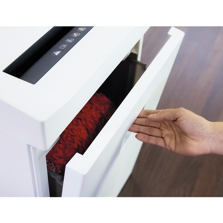 HSM Pure 420 - 1/4" - Continuous Shredder - Strip Cut - 24 Per Pass - for shredding Staples, Paper, Paper Clip, Credit Card, CD, DVD - 0.250" Shred Size - P-2/O-2/T-2/E-2 - 9.45" Throat - 9.20 gal Wastebin Capacity - White - TAA Compliant